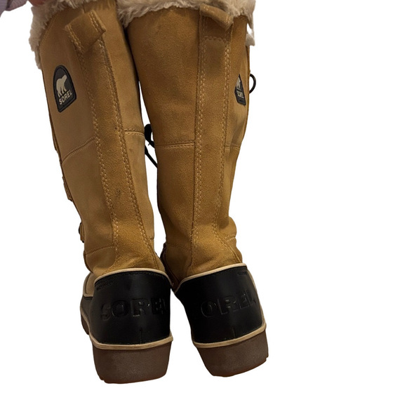 Sorel tivloli 2 Tan and Black Winter Rain Boots SZ 7 - Picture 2 of 14